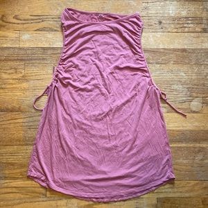 Fabletics Pink Scrunched Side-Tie Tank